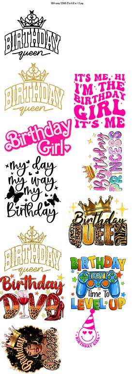 Its my Birthday gang sheet