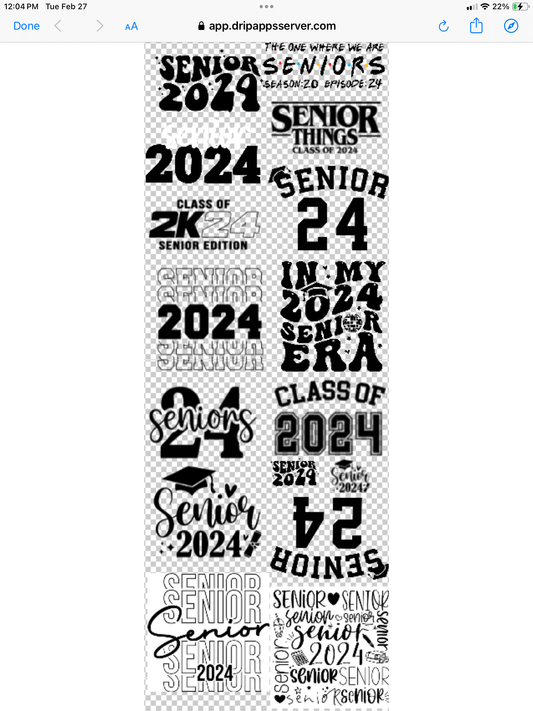 Senior 2024 gang sheet